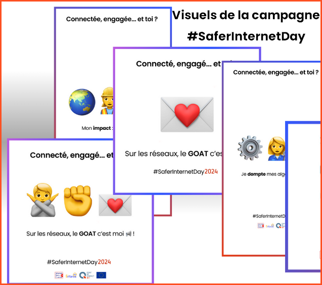 Visuels de la campagne #SaferInternetDay 2024